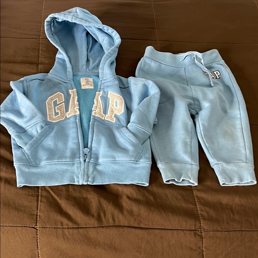 GAP Kids 12-18m Lt Blue Hoodie and Sweatpants Set